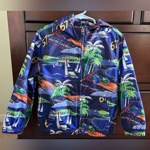 Polo Ralph Lauren Windbreaker Jacket Kids Bermuda Print Blue Size 5T